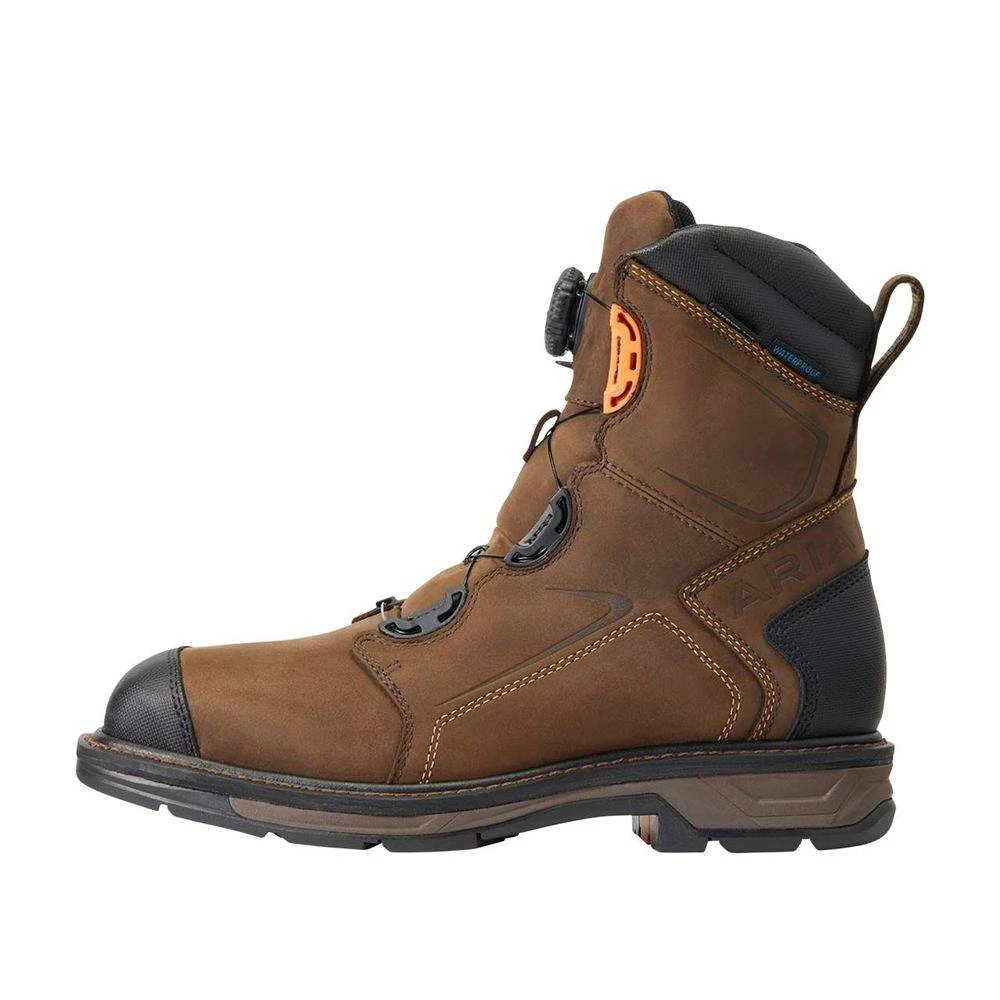 Ariat Men`s Workhog Xt 8in. Boa H20 Chocolate Brown Carbon Toe Work Boot - Image 2