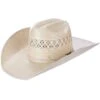 American Hats Two-Toned Vented Tan And Ivory Straw Cowboy Hat