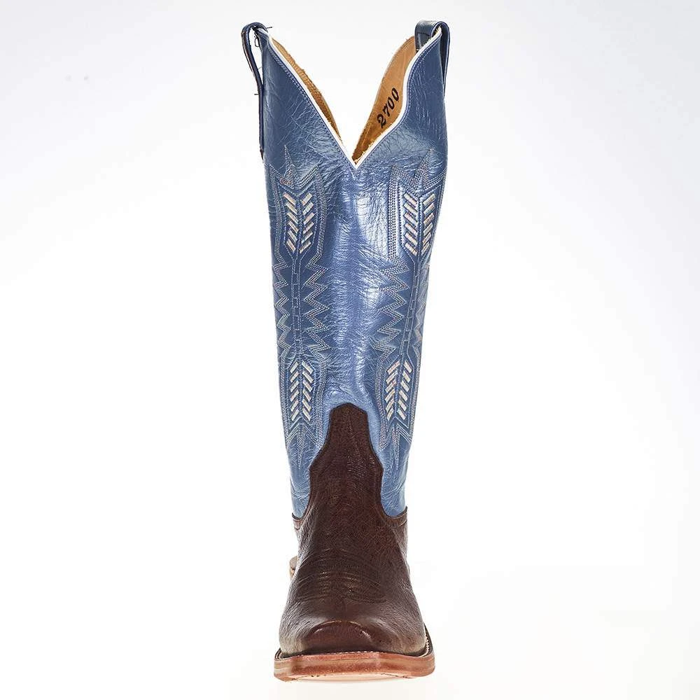 Rios Of Mercedes Women's Ride Ready KangoTobac Smooth Ostrich 15in. Blue Top Cowgirl Boot - Image 2