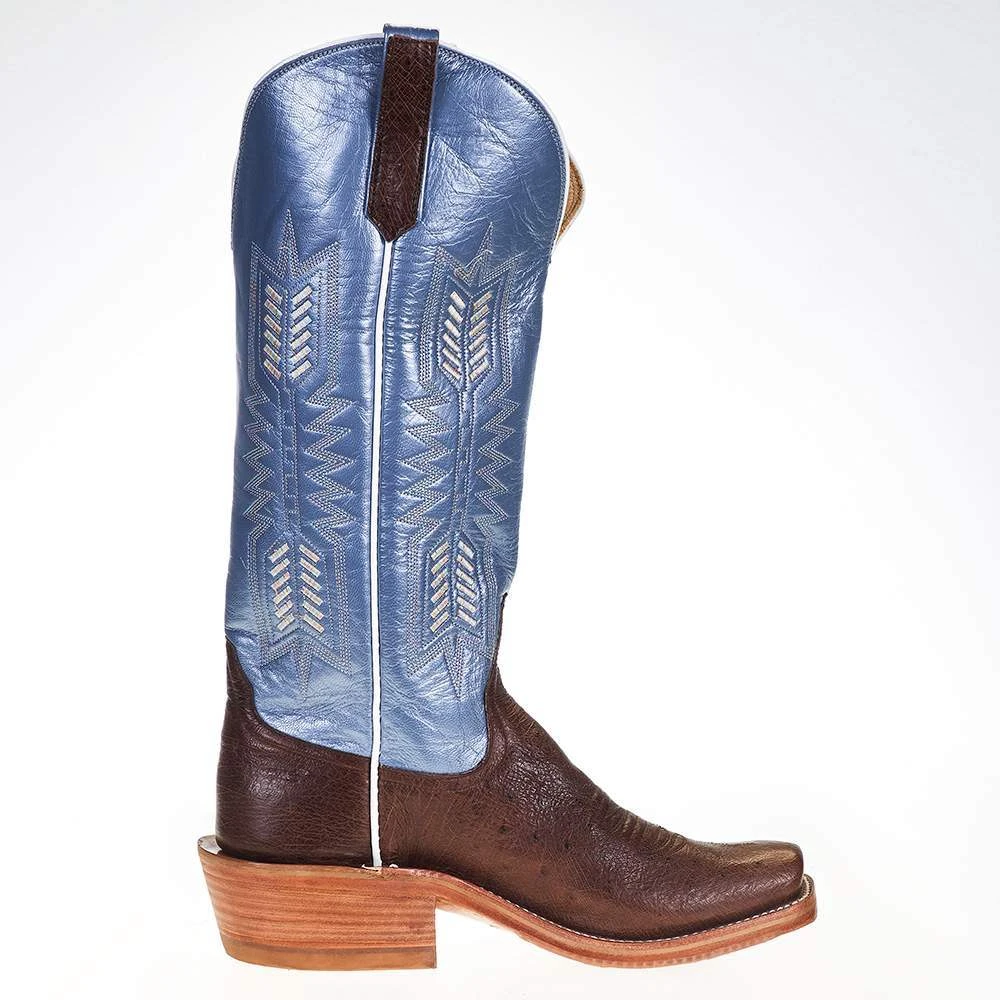 Rios Of Mercedes Women's Ride Ready KangoTobac Smooth Ostrich 15in. Blue Top Cowgirl Boot - Image 5