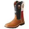 Twisted X Menin.s Light Brown 12in. Texas Flag Soft Toe Work Boot