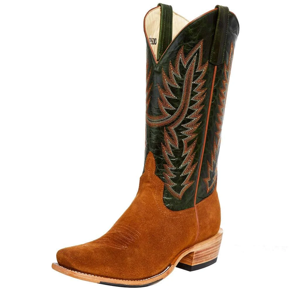 Horsepower Men's Top Hand Camel Suede Roughout 13in. Emerald Green Top Boot