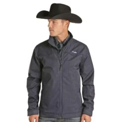 Panhandle Men's Powder River Navy Conceal Carry Rodeo Jacket
