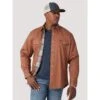 Wrangler Men's Brown Flannel Lined Work Shirt