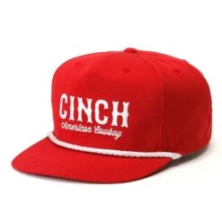 Cinch Mens Red High Profile Cap