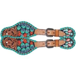 Rafter T Ranch Company Painted Cactus Kids Spur Straps