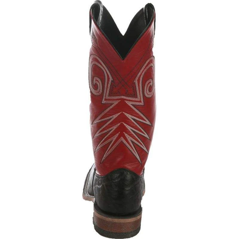 Men's Justin Bent Rail Black Wildebeest Cowboy Boots - Image 4