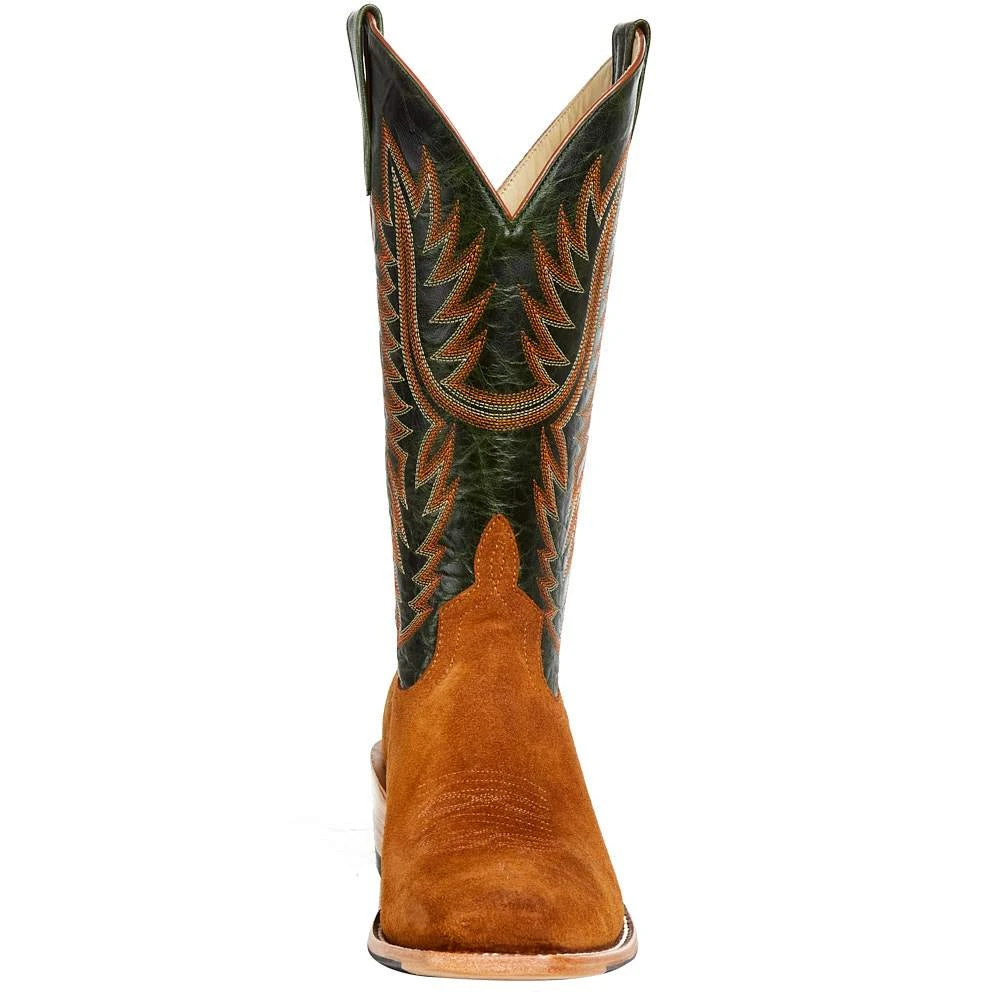 Horsepower Men's Top Hand Camel Suede Roughout 13in. Emerald Green Top Boot - Image 2